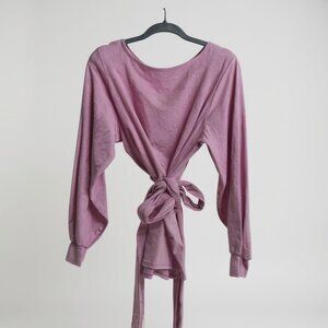 Rebdolls side by side crewneck wrap top Lilac‎ NEW 3X